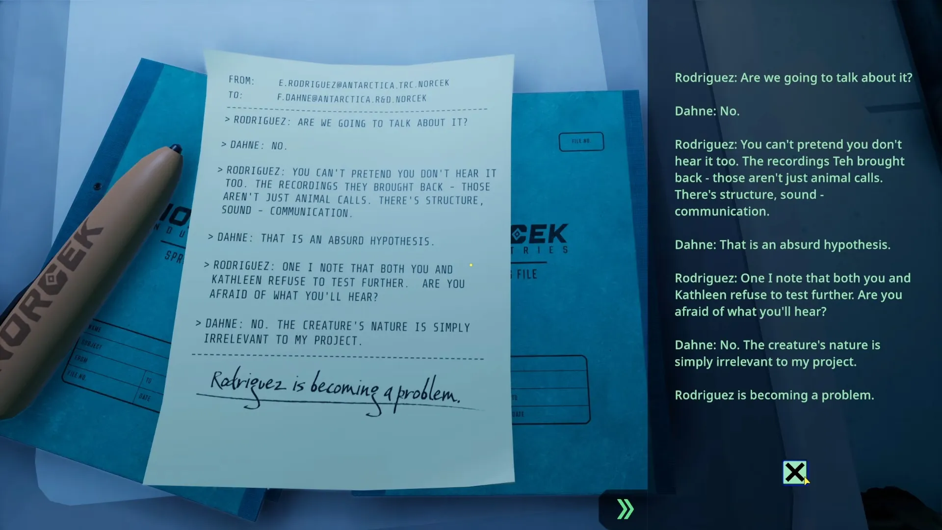 We Were Here Tomorrow Crew Quarters document Rodriguez: Are we going to talk about it?