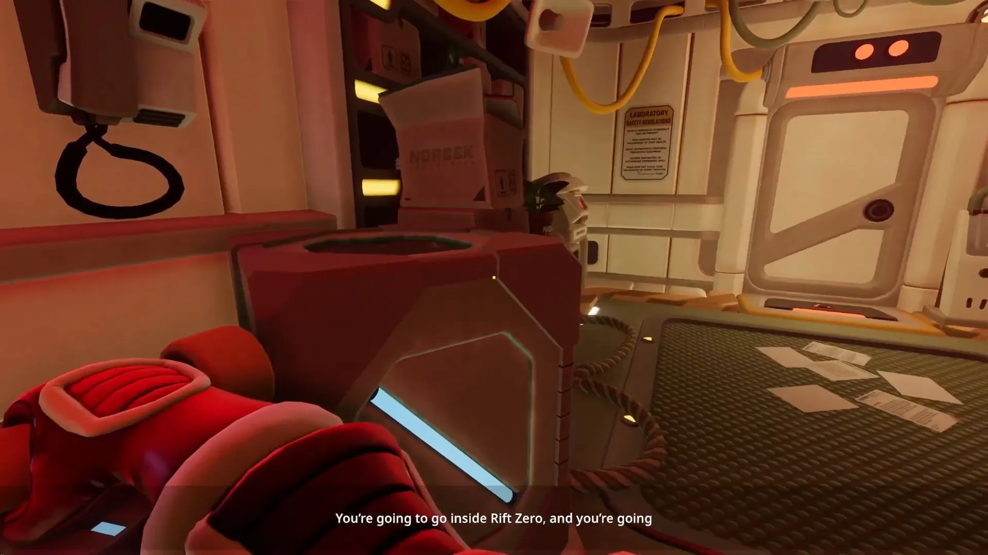 We Were Here Tomorrow waking room with the subtitle You're going to go inside Rift Zero